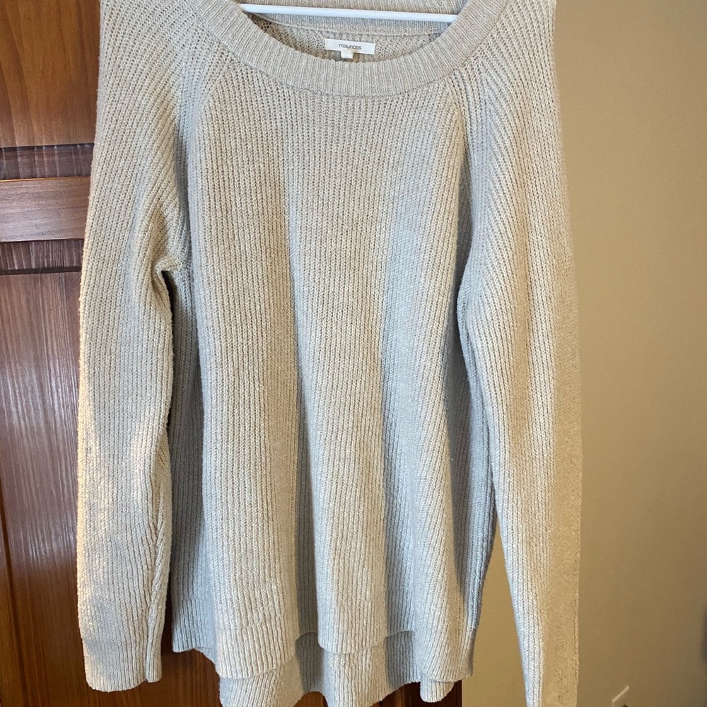 Maurices Light Beige Crew Neck Sweater